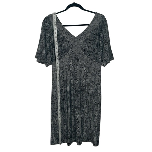 CAbi Black & Charcoal Style 4641 Patterned Midi Dress - Picture 5 of 8